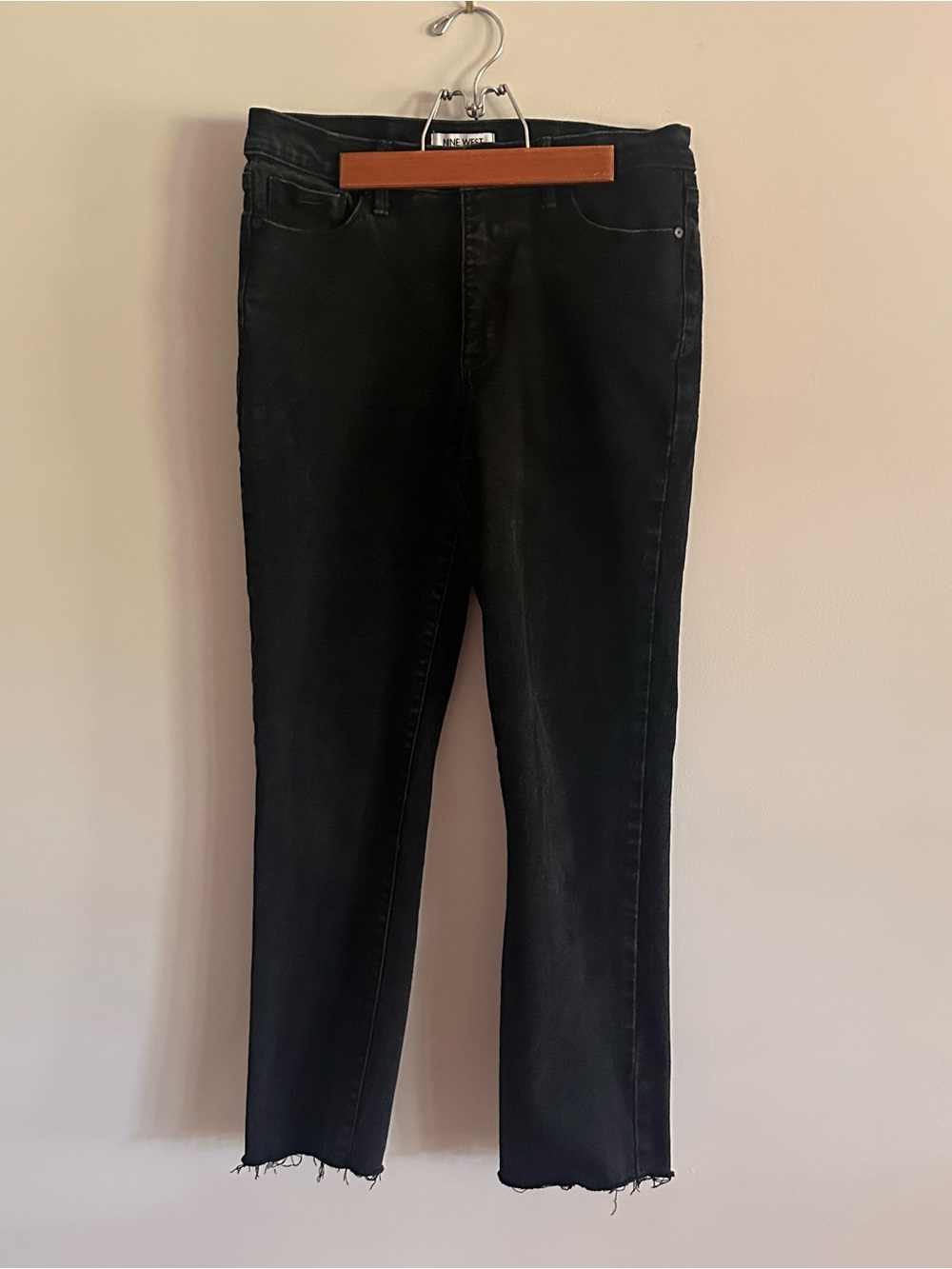 Nine West Black Denim Jacket with Branded Button